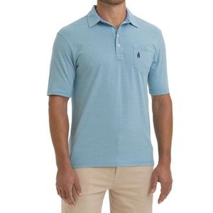 NWT Johnnie-O Wilshire Dual Stripe Polo Shirt in Tidal